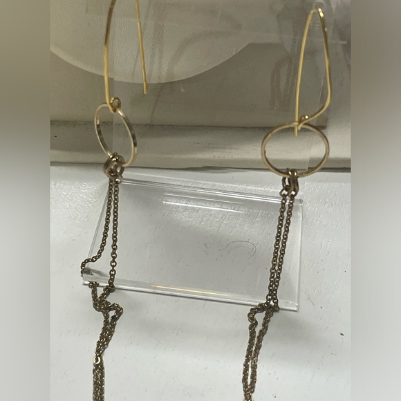 Gold tone circle drop multi chain dangle ear-wires DESIGNED BY LAWANNA MOLSBEE - Picture 1 of 6
